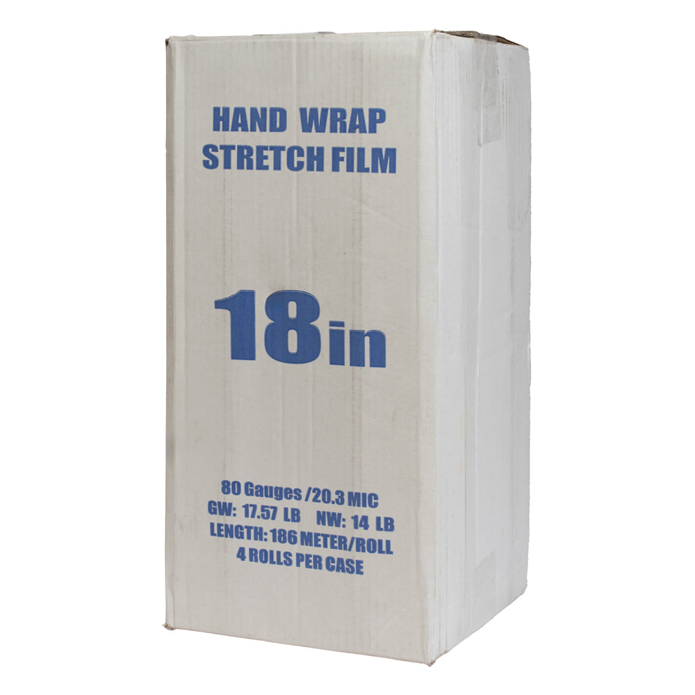 18" 80 Gauge/20.3 Micron Clear Hand Stretch Film 610 Feet
