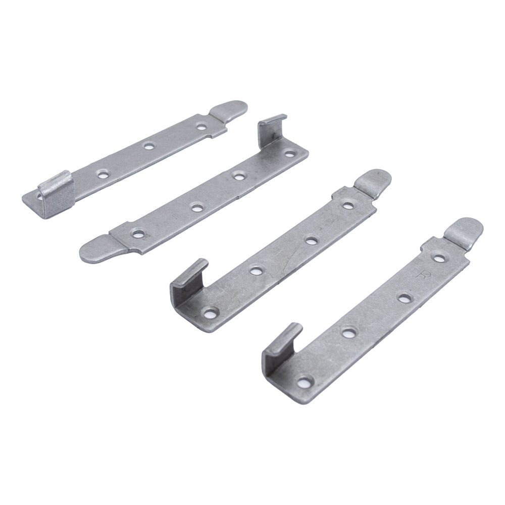 Heavy-Duty Steel Bed Rail Brackets (Set of 4) – Non-Mortise Hook Plates for Wooden Bed Frames