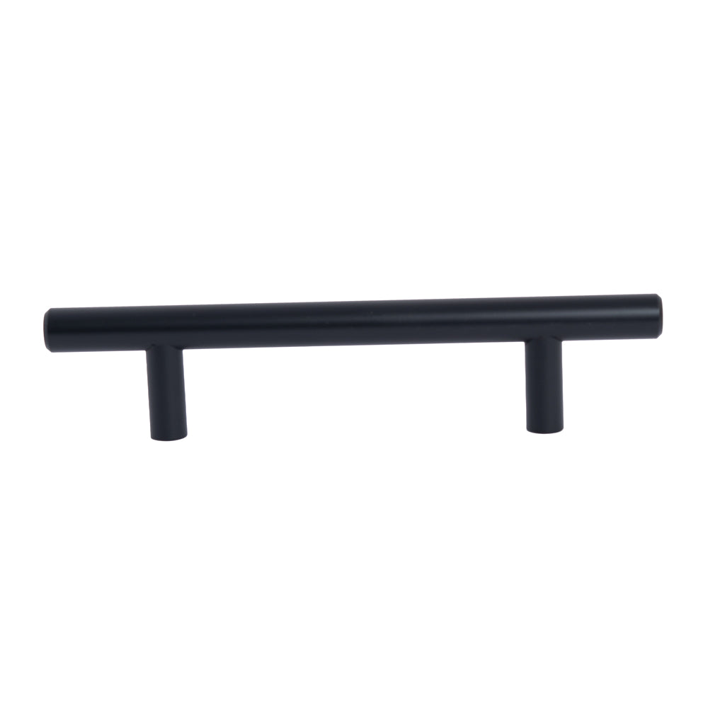 6" Matte Black Solid Stainless Steel T-Bar Cabinet and Drawer Pulls 3-3/4" Center to Center