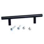 6" Matte Black Solid Stainless Steel T-Bar Cabinet and Drawer Pulls 3-3/4" Center to Center