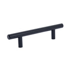 6" Matte Black Solid Stainless Steel T-Bar Cabinet and Drawer Pulls 3-3/4" Center to Center
