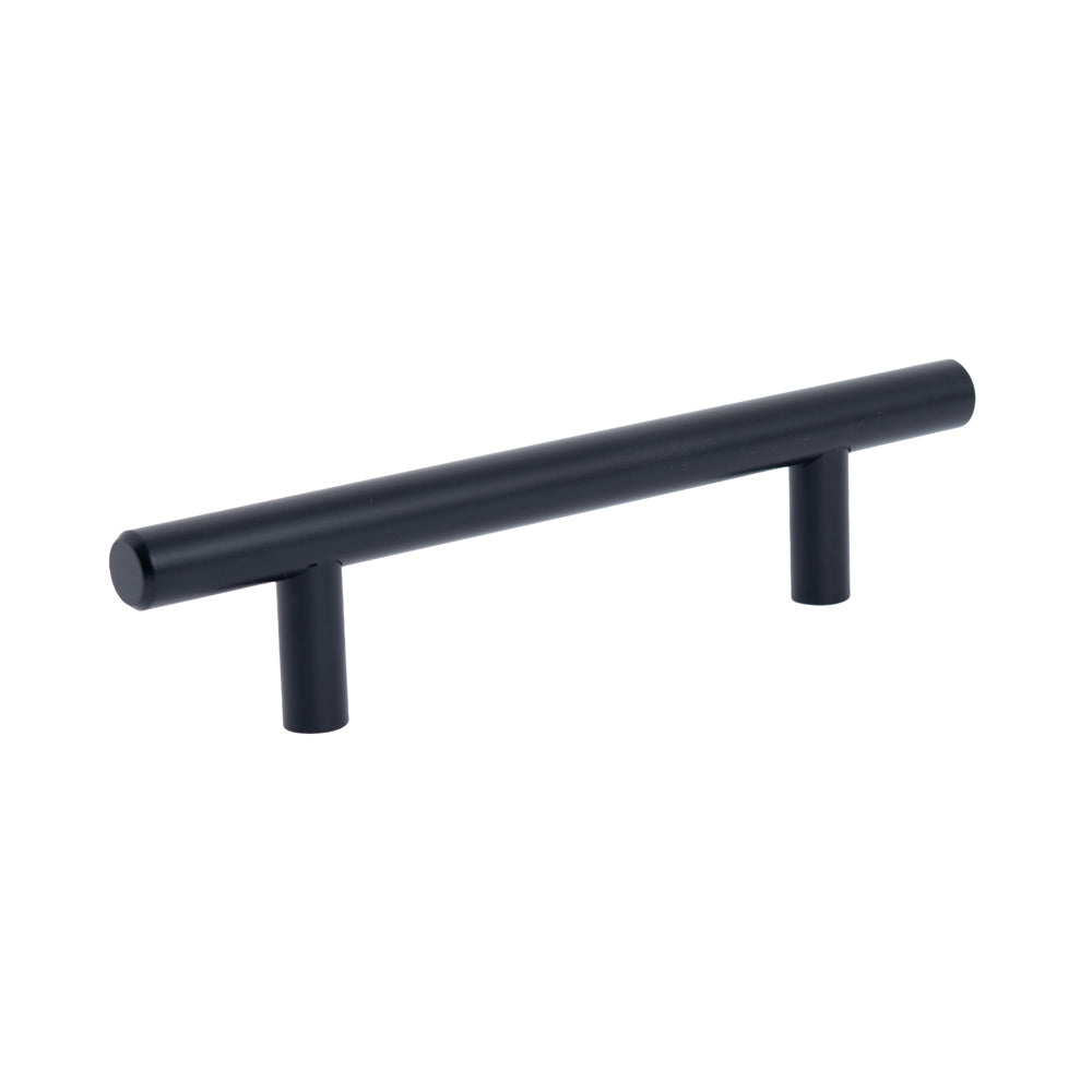 6" Matte Black Solid Stainless Steel T-Bar Cabinet and Drawer Pulls 3-3/4" Center to Center