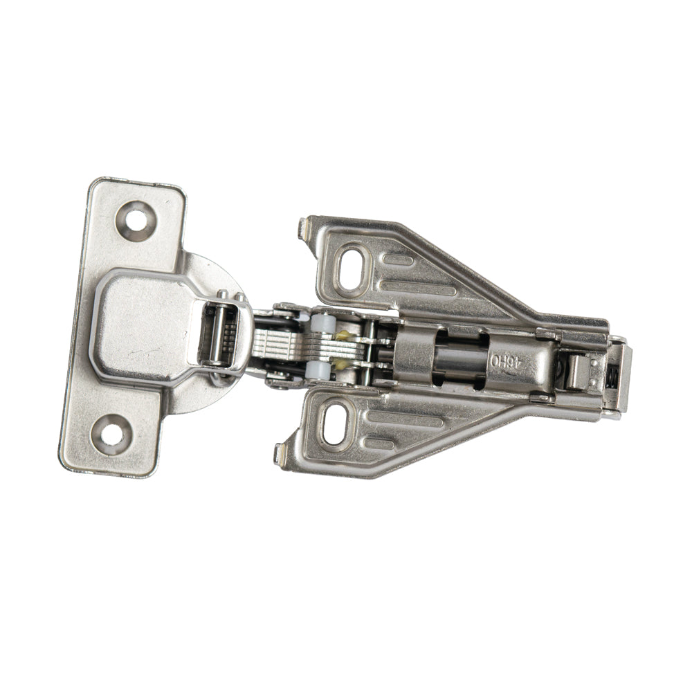 Soft-Close Concealed Cabinet Hinge, 110-Degree Clip-On European Hinge with Mounting Plate for Frameless Cabinets