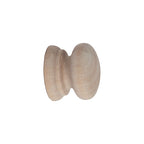 Button Style Unfinished Natural Wood Cabinet Knob