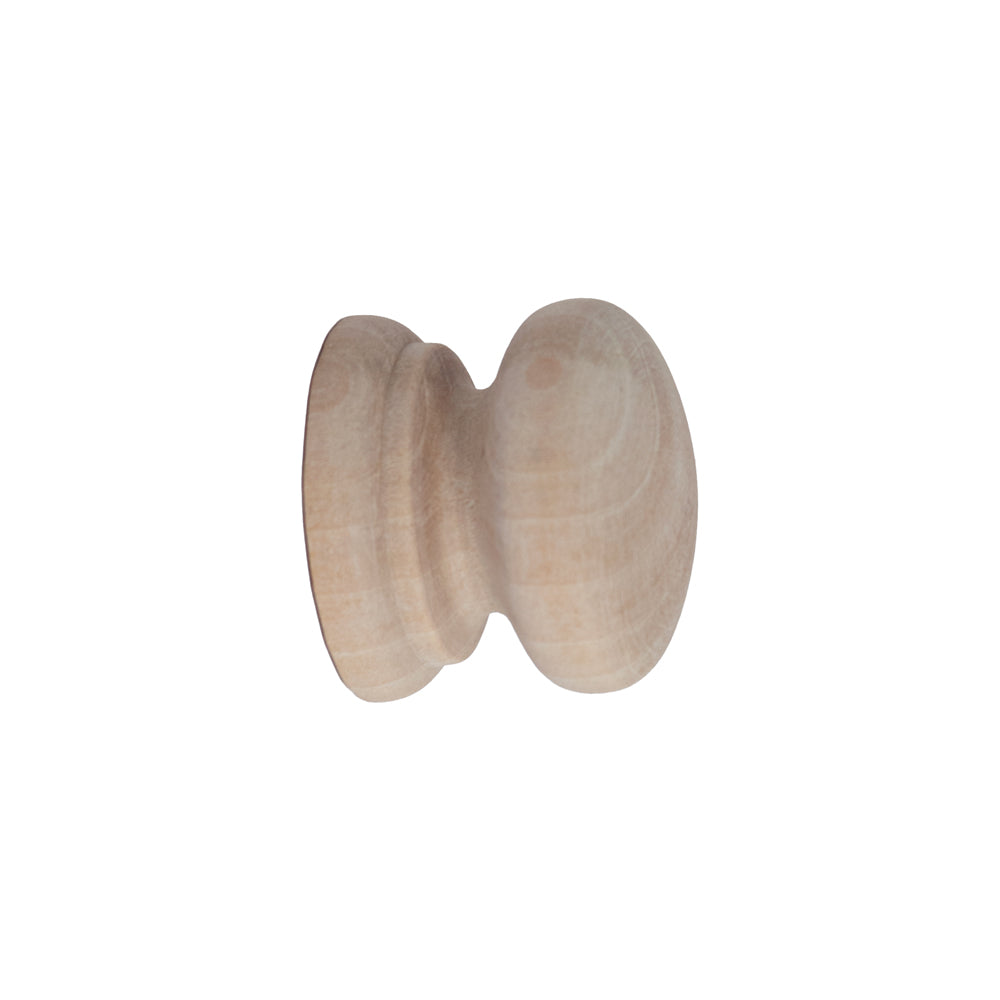 Button Style Unfinished Natural Wood Cabinet Knob