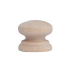 Button Style Unfinished Natural Wood Cabinet Knob